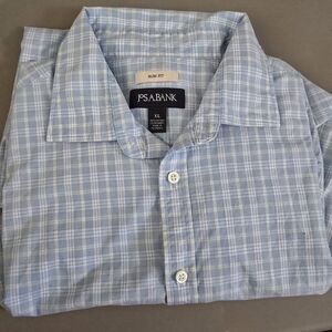 Jos. A. Bank Light Blue Checkered Dress Shirt